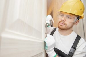 Airborne Locksmith technician opening a safe with specialized tools